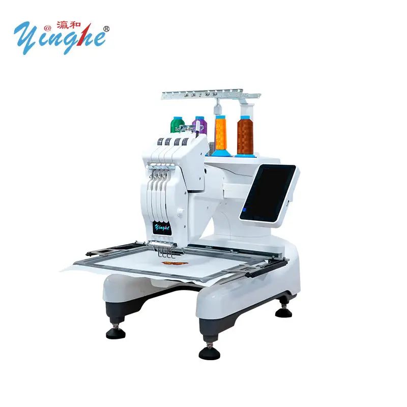 Yinghe Mini YH-401 Single Head 4 Needle Computerized Embroidery Machine for Caps, T-Shirts and Garments — view 1