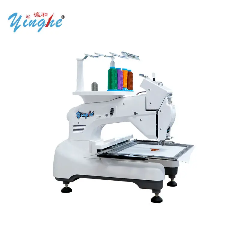 Yinghe Mini YH-401 Single Head 4 Needle Computerized Embroidery Machine for Caps, T-Shirts and Garments — view 5