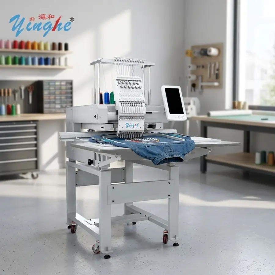 Yinghe Single Head Monogram Computerized Cap Flat Embroidery Machine Sewing Cap Embroidery in Nigeria Warehouse — view 1