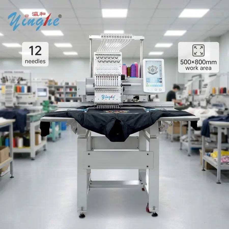 Yinghe Single Head Monogram Computerized Cap Flat Embroidery Machine Sewing Cap Embroidery in Nigeria Warehouse — view 2
