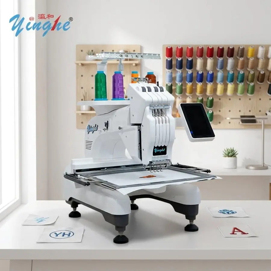 YINGHE 2026New Popular 1 Head 4 Needle Desktop Embroidery Machine Tshirt Cap MagneticFrame Easy-operate Touch-panel SA J — view 6