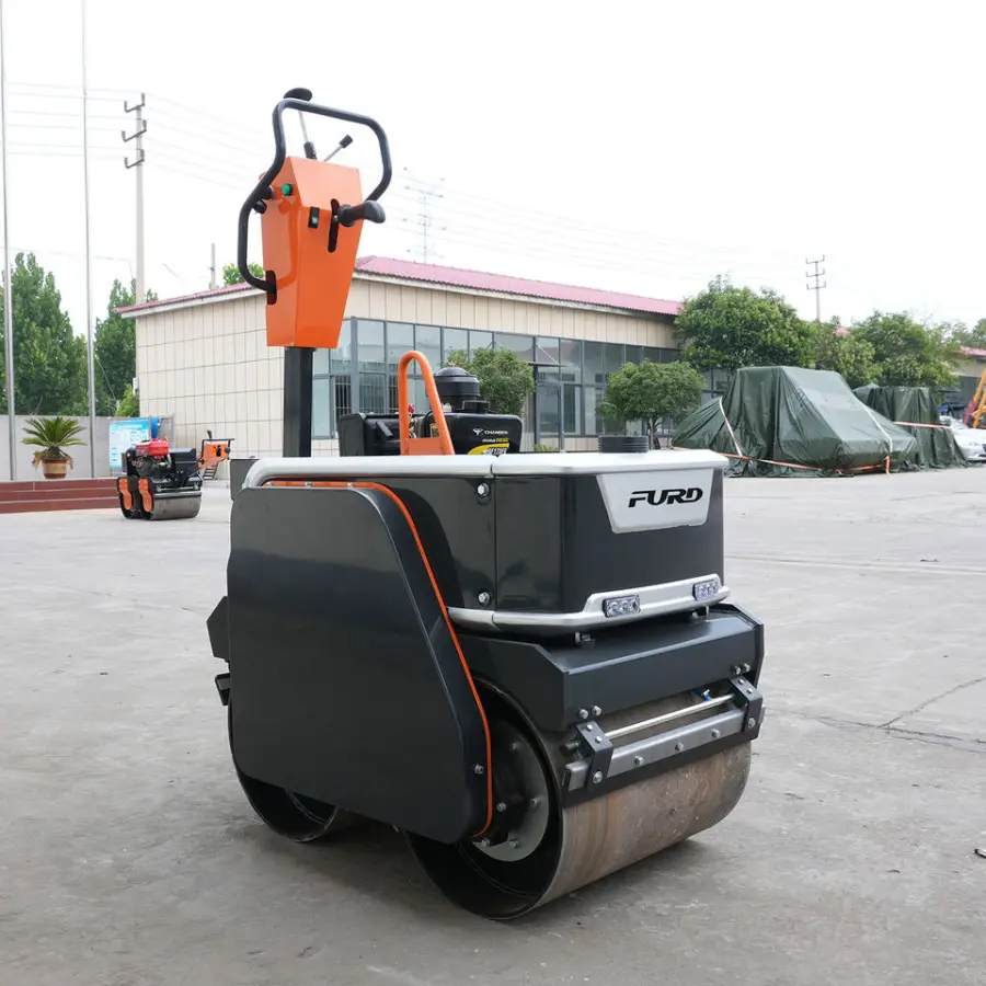 Big Promotion Walk Behind Double Drum Road Roller Construction Machinery Mini Diesel Vibratory Roller — image 3