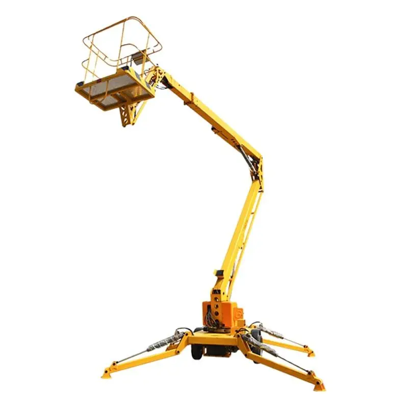 14m Qiyun Kinglift Construction Use Trailer Mounted Towable Spider Articulated Hydraulic Boom Lift — view 1