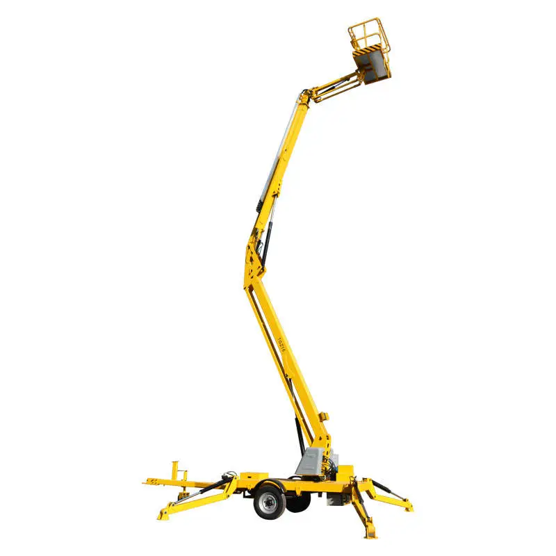 14m Qiyun Kinglift Construction Use Trailer Mounted Towable Spider Articulated Hydraulic Boom Lift — image 3
