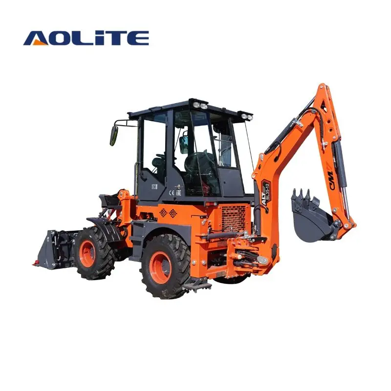AOLITE Backhoe Loader CE EPA 4x4 Mini Front End Tractor Loader Wheel Excavator Backhoe Loader — view 1