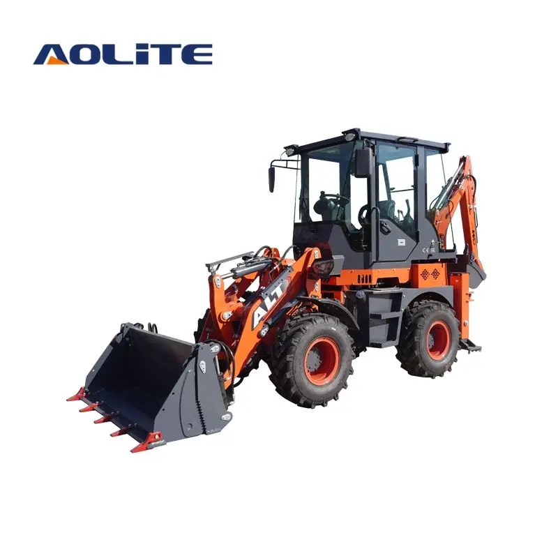 AOLITE Backhoe Loader CE EPA 4x4 Mini Front End Tractor Loader Wheel Excavator Backhoe Loader — image 3