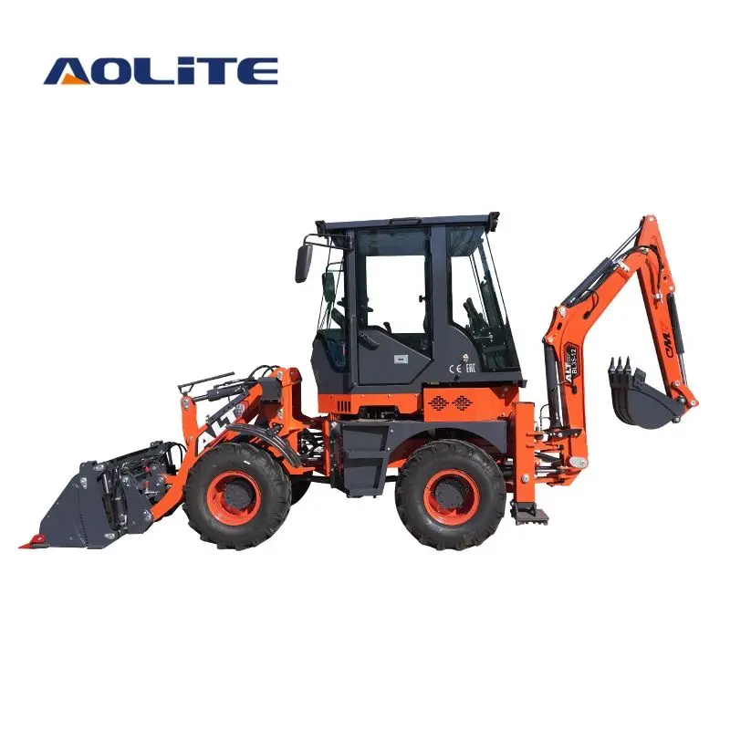 AOLITE Backhoe Loader CE EPA 4x4 Mini Front End Tractor Loader Wheel Excavator Backhoe Loader — image 4