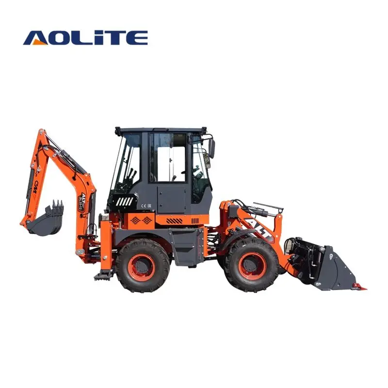 AOLITE Backhoe Loader CE EPA 4x4 Mini Front End Tractor Loader Wheel Excavator Backhoe Loader — image 7