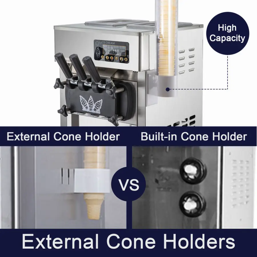 EU Warehouse Three Flavor Soft Ice Cream Machine Soft Serve Ice Cream Making Machine Factory Price — view 6