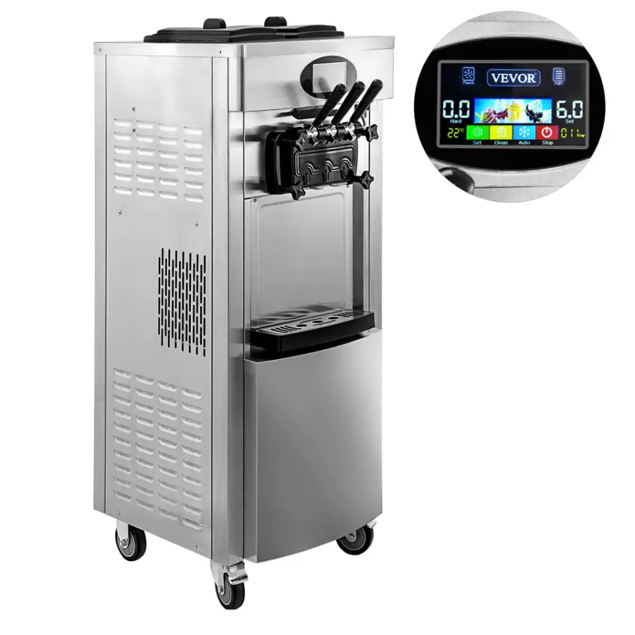 New Commercial Soft Ice Cream Machine YKF-8228T with Yogurt Milk & Water Flavors High Capacity 2200W Vertical Bar Maker — view 1