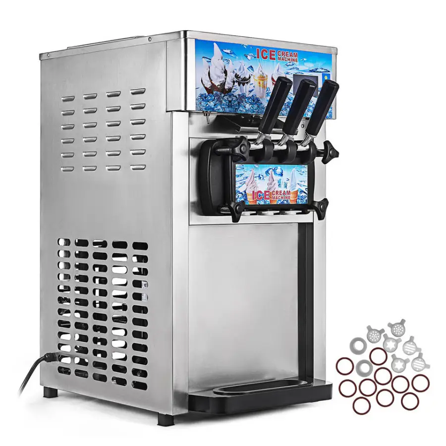 Chinese Automatic Soft Serve Ice Cream Machine Three Flavors Ice Cream for Dessert — view 1