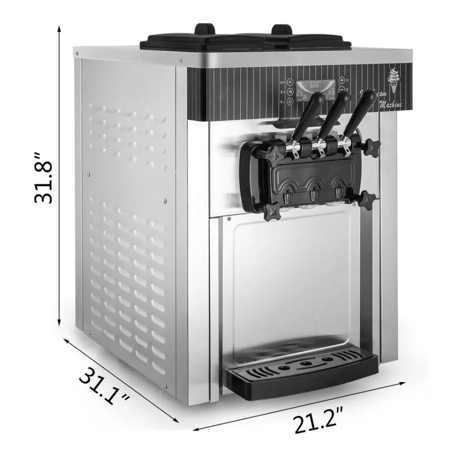 20-28L/H 3 Flavors Tabletop Mini Soft Ice Cream Machine — image 3