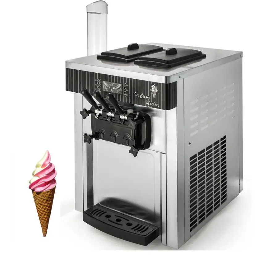 20-28L/H 3 Flavors Tabletop Mini Soft Ice Cream Machine — image 4