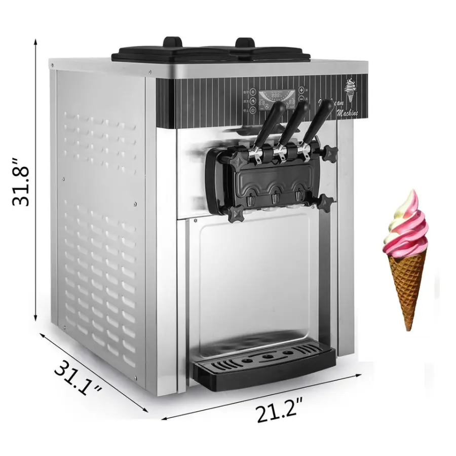 20-28L/H 3 Flavors Tabletop Mini Soft Ice Cream Machine — image 5