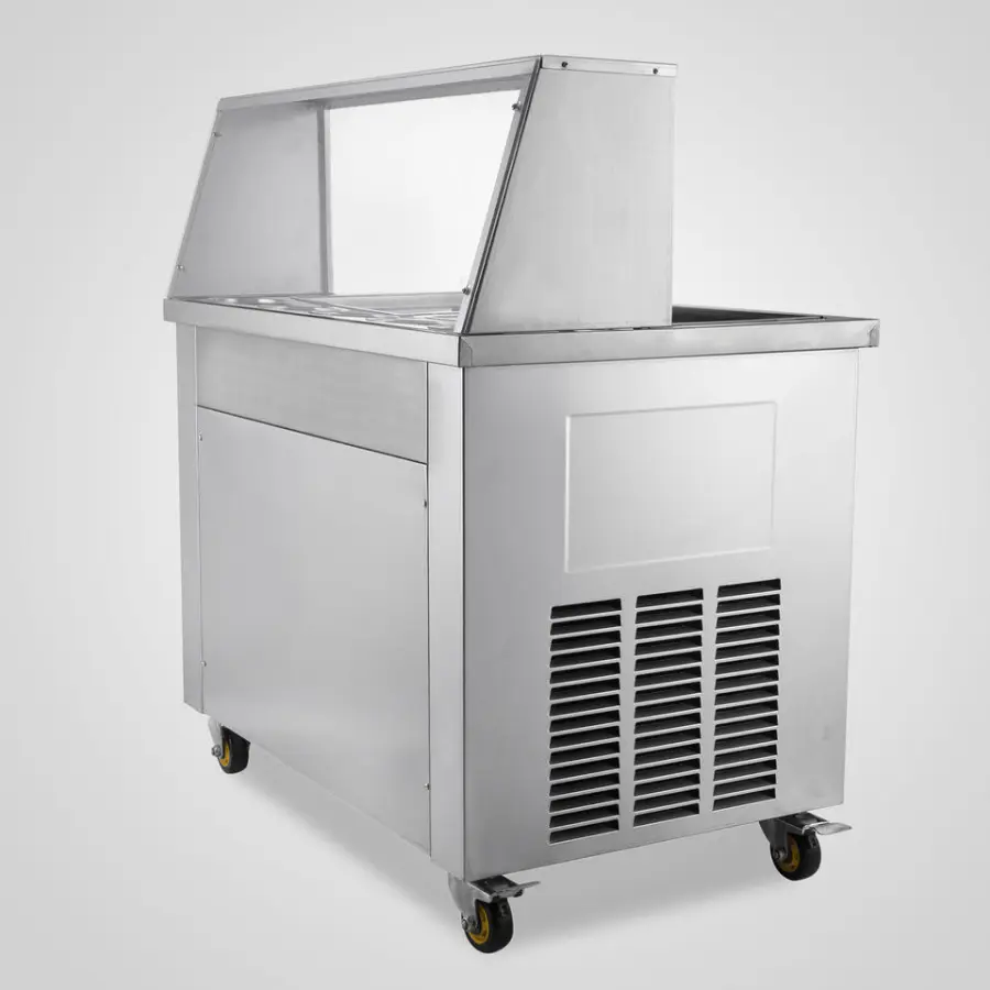 Double Square Pan Fried Ice Cream Machine Rolling Yogurt Maker With 5 Buckets at 1060w/ Ice Cream Maker — view 3