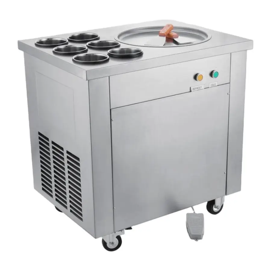 Single Pan Fried Ice Cream Machinery Equipment Making Ice Cream Soft Ice Cream bar Machine — view 1