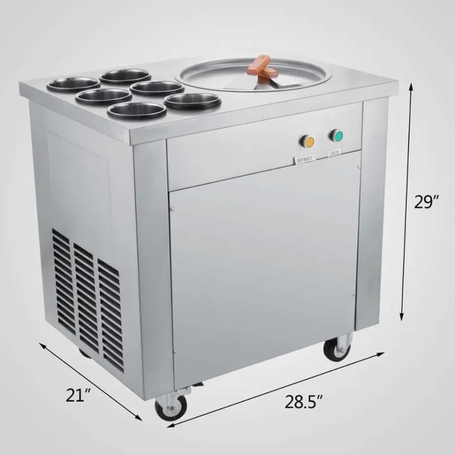 Single Pan Fried Ice Cream Machinery Equipment Making Ice Cream Soft Ice Cream bar Machine — image 4
