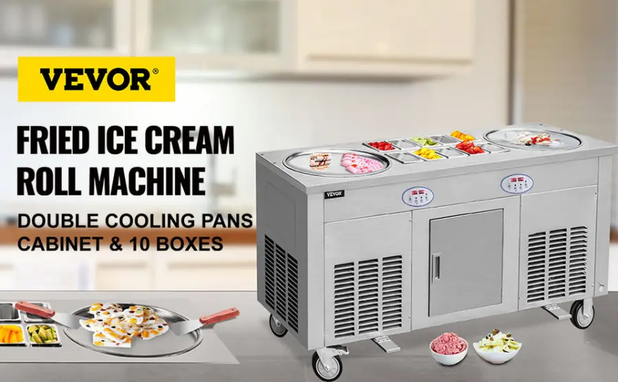 Ready Stock Double Pan 45cm Fried Ice Cream Machine Thailand Ice Cream Roll Maker — image 6