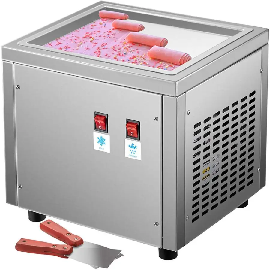 PEIXU Stainless Steel With Single Ice Cream Machine Square Pan Machine Ice Roll Maker — image 3
