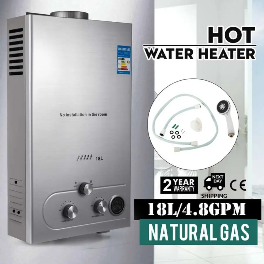 PEIXU 8L 12L 18L Natural Hot Gas Water Heater Tankless Instant Shower Water Heater — image 7