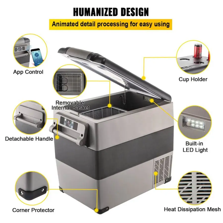 Factory Price 55L Portable Mini Fridge Compressor Car Fridge Freezer 12V/220v Refrigerator — image 3