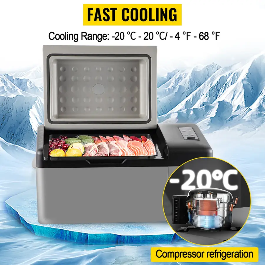 VEVOR Portable 20L 12 Volt Refrigerator App Control(-4℉~68℉) Car Refrigerator Electric Cooler With 110-240v AC for Camping — image 4