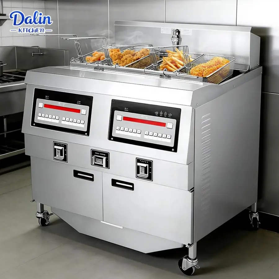 Commercial Fryer Machine Stainless Steel Industrial Food Equipment for Chicken Wings French Fries High Efficiency Factor — view 1