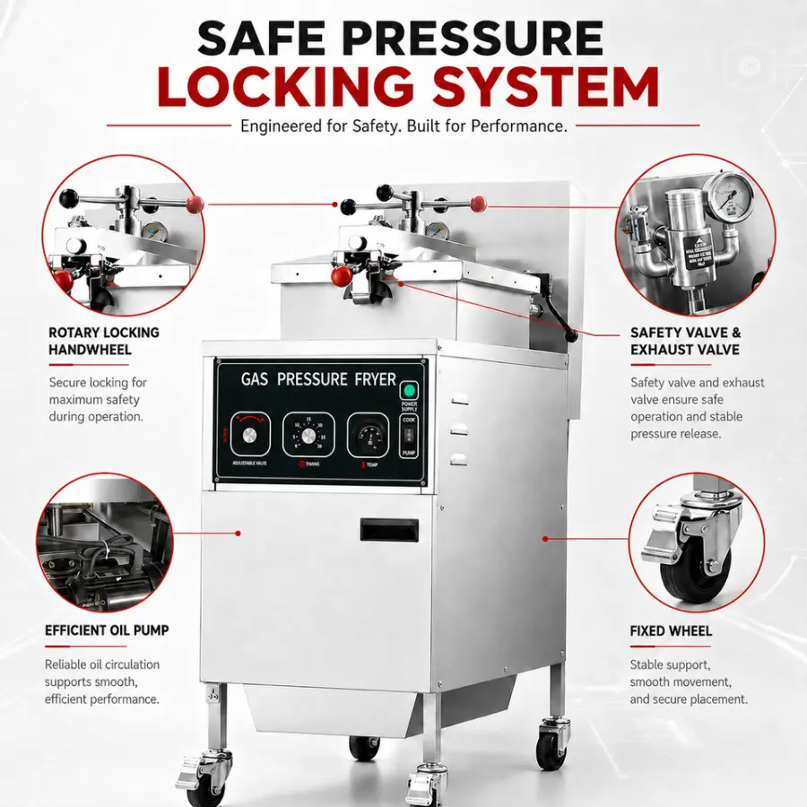 Equipamiento Para Cocina De Restaurante De Comida Rapida KFC Freidora Para Papas Fritas Y Freidora a Presion Para Pollo — view 5