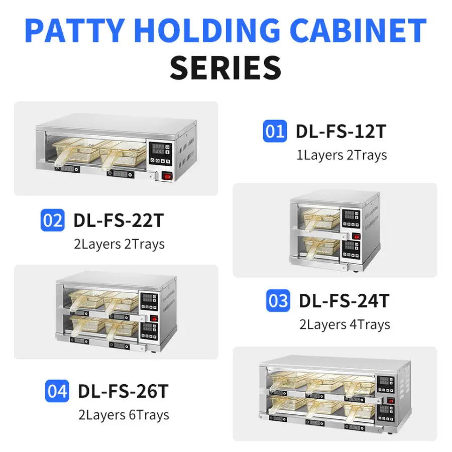 4 Layers 4 Pans Commercial Large Capacity KFC Fast Food Restaurant Equipment Hamburger Patty Warmer Cabinet for Warming — view 2