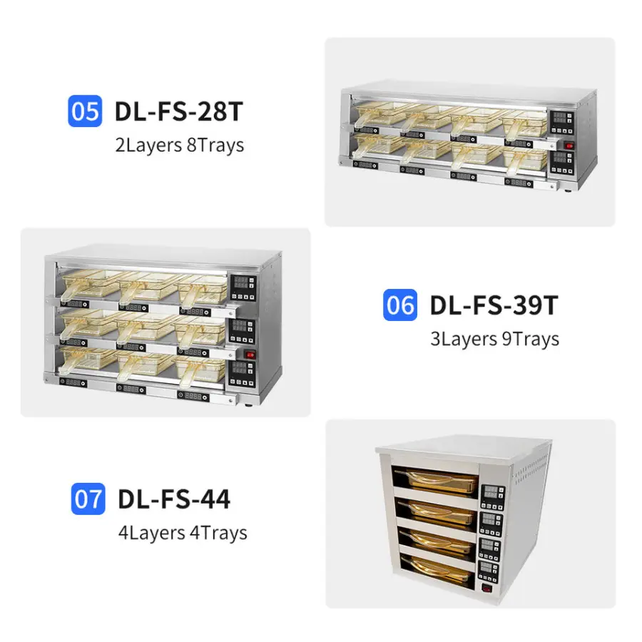 4 Layers 4 Pans Commercial Large Capacity KFC Fast Food Restaurant Equipment Hamburger Patty Warmer Cabinet for Warming — view 3