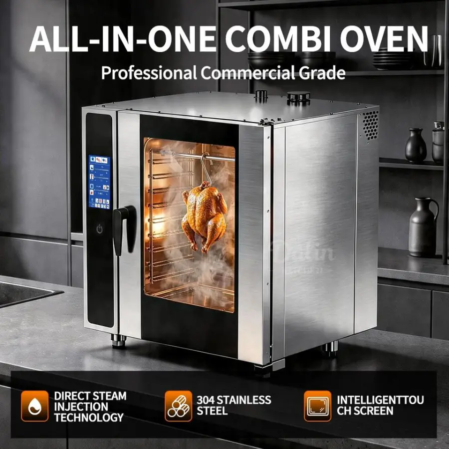 Professional Rotary Convection Oven Combi Oven Electric 10 Tray With Steam Function for Bakery and Pizza Shop Use — image 3