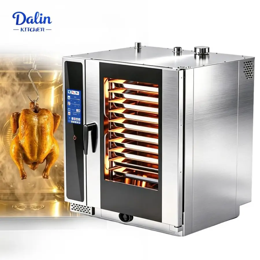 Commercial Electric Convection Oven Combi Oven 10 Tray With Meat Probe Stainless Steel 304 for Bakery Restaurant Hot Sal — view 1