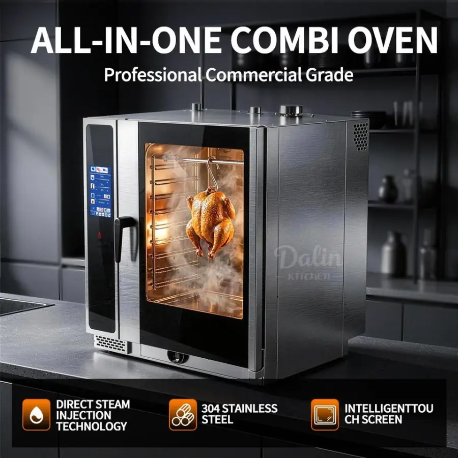 Industrial Convection Oven Combi Oven 20 Tray Electric Rotary Steam Baking Oven Commercial Kitchen Equipment Catering Supply — image 3