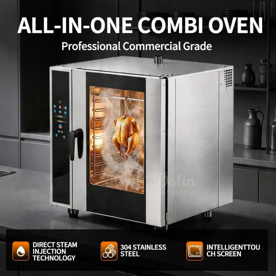 Countertop 6 Level Electric Convection Oven Combi Oven Commercial Small Steam Oven for Restaurant Kitchen Appliances — image 3