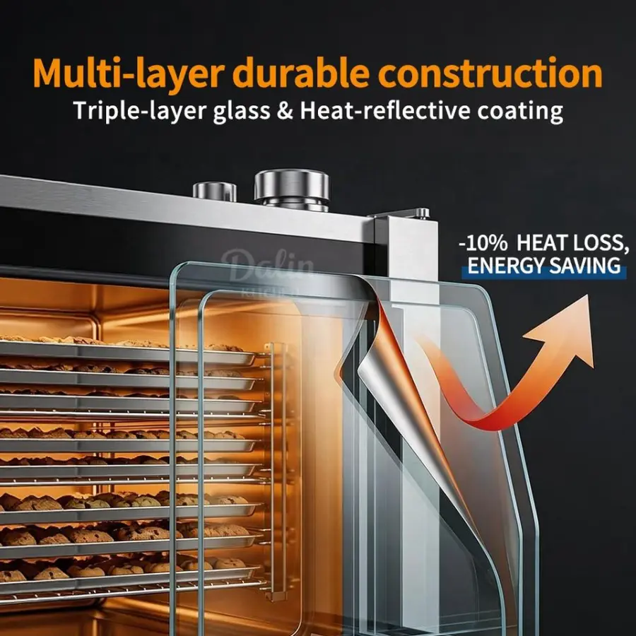 Countertop 6 Level Electric Convection Oven Combi Oven Commercial Small Steam Oven for Restaurant Kitchen Appliances — image 6