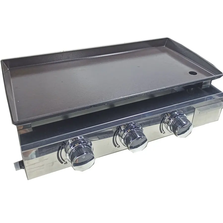 Heavy Duty Stainless Steel 3 Burner Outdoor Flat Iron Griddle Outside Gas Griddle — view 4