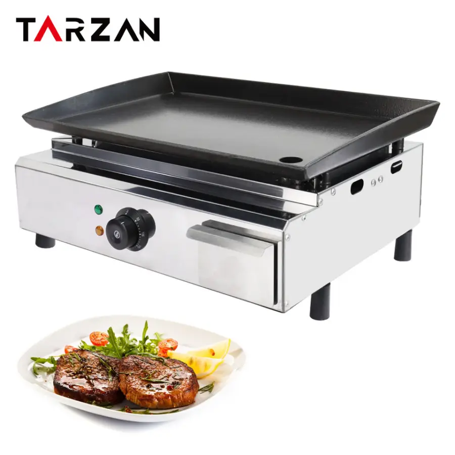 Commercial Electric Griddle Hamburger Pancake Griddle Professional Stainless Steel Cast Iron Grill Griddle — image 4