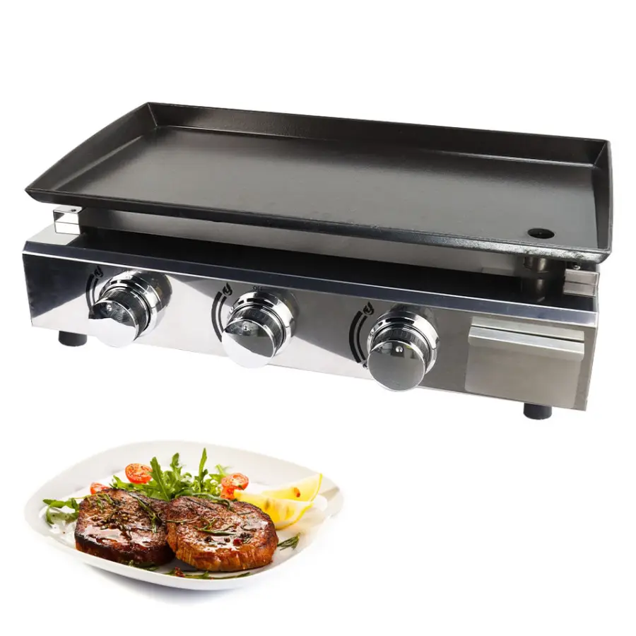 Commercial Gas Griddle Hamburger Pancake Griddle Professional Stainless Steel Cast Iron Grill Griddle — image 3