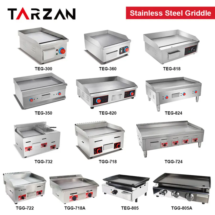 TARZAN Electric Griddles Commercial Restaurant Stainless Steel Electric Griddle with Flat Top Machine Stalls Equipment — image 7