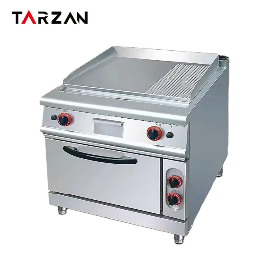 TARZAN 2025 Multifunctional Griddle Stainless Steel Kitchen Equipment Gas 1/3 Groove 2/3 Flat Grill Machine With Electric Oven — image 7