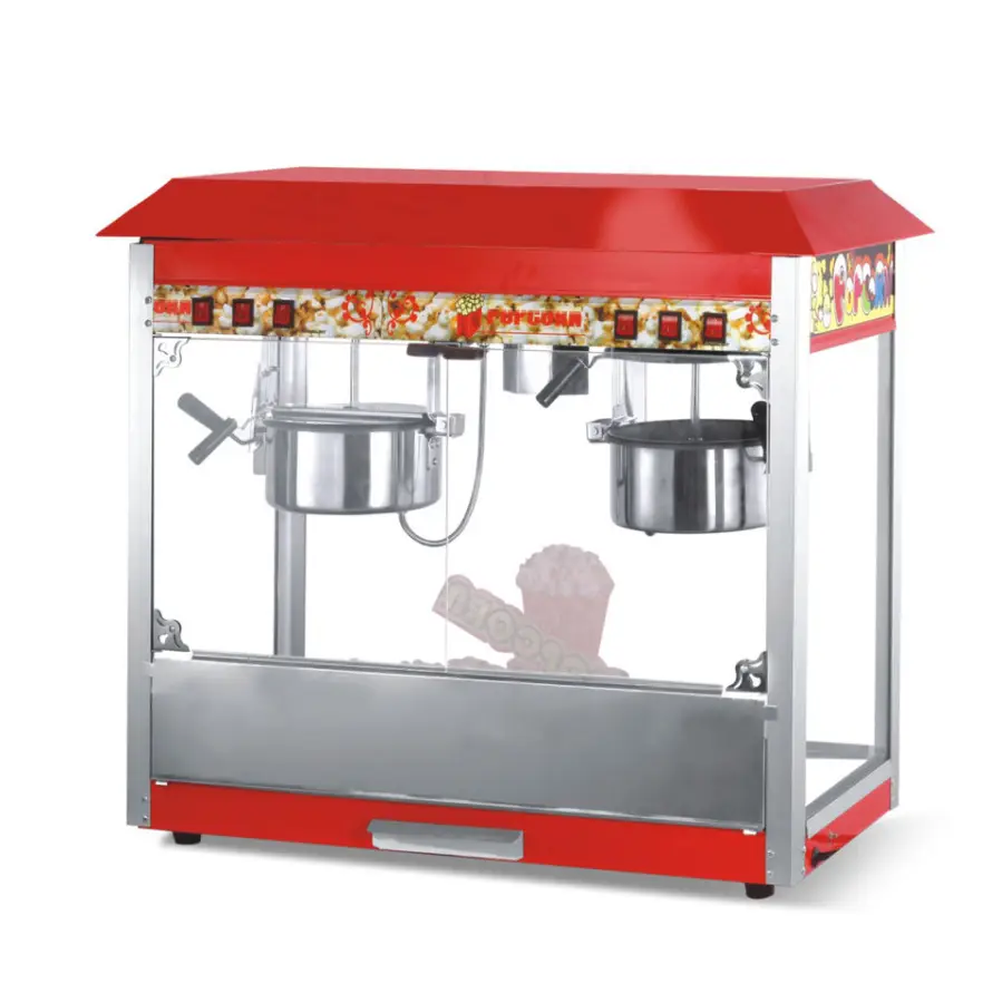 Commercial Stainless Steel Electric Popcorn Machine Cart Popcorn Machine Supplier Maker — view 1