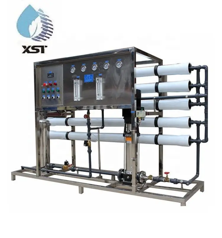 2000L/H Underground Salty Water Purification Plant PLC Controlled RO Water Treatment System with Pump & Motor — image 3