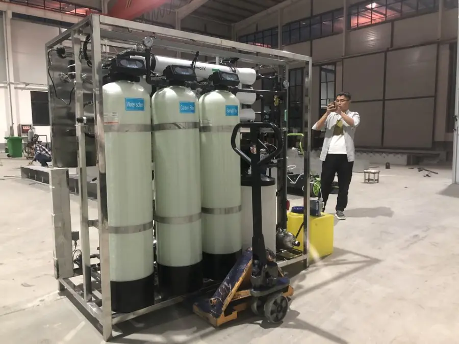 Export Africa Industrial 500L/H RO Machine PLC Pump Water Purifier System with 1500GPD Capacity for Industrial/Commercia — view 3