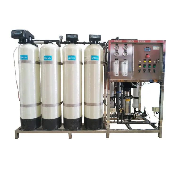 1000LPH Small Reverse Osmosis Water Treatment Equipment Drink Water Filter Machine FRP Tank PP Filter Home Restaurant Use Pump — image 4