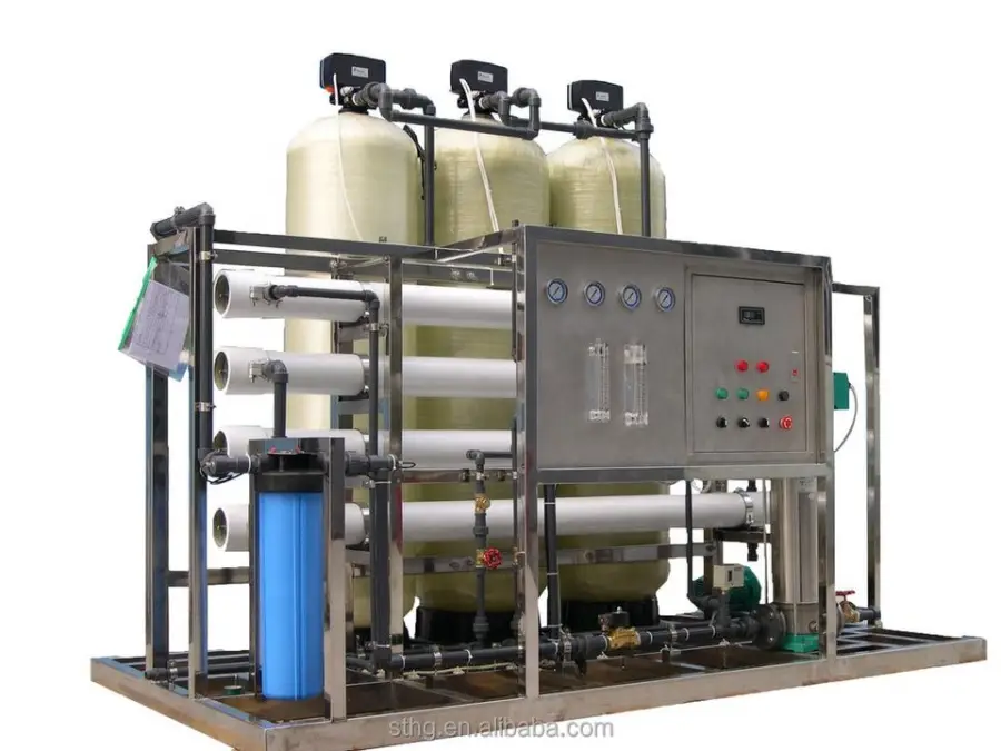 1000LPH Small Reverse Osmosis Water Treatment Equipment Drink Water Filter Machine FRP Tank PP Filter Home Restaurant Use Pump — image 5