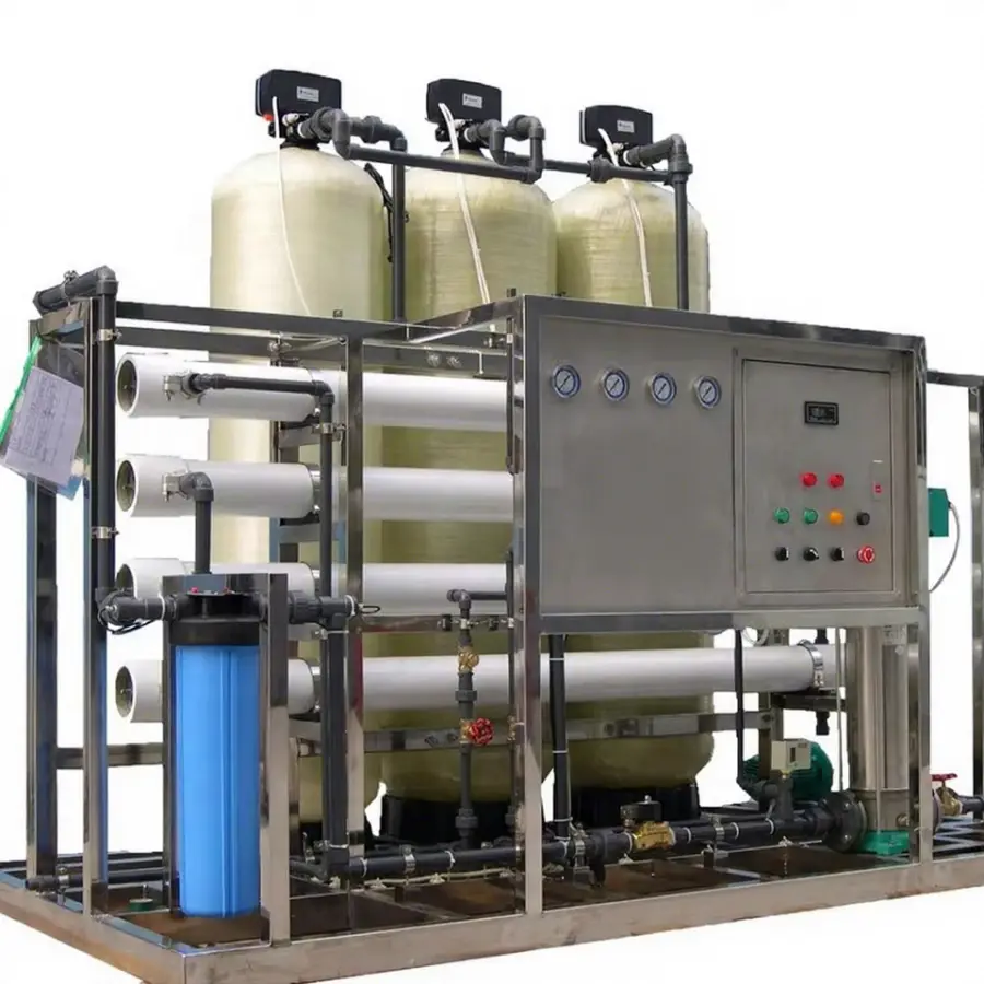 2000L/H Reverse Osmosis Plant PLC Motor Pump Pressure Vessel Brackish/Salty Water Purification Drinking Irrigation Produ — view 1