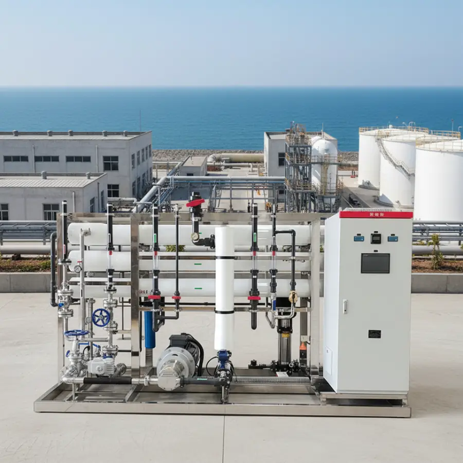 6000L/H High Efficiency FRP Seawater Desalination System SWRO Water Purifier with Pump PLC Motor Pressure Vessel 1 Year Warranty — image 3