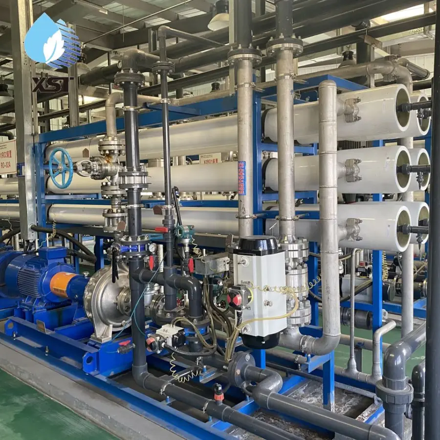 Industrial Reverse Osmosis Water Filter System with Pump Pressure Vessel Motor & PLC 500000L/Hour Capacity — view 1