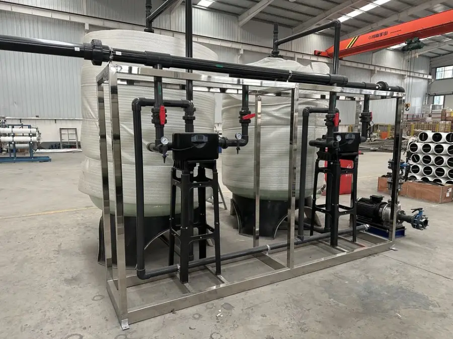RO Drinking Water Treatment Machine Reverse Osmosis System Commercial Water Purifier with Pump Motor PLC 5000L/Hour — view 1