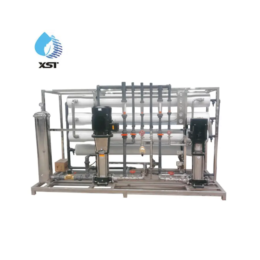 8000L/H High Quality Outdoor Borehole Brackish Water Filter System with PLC Pump & Motor Reverse Osmosis Desalination — view 1